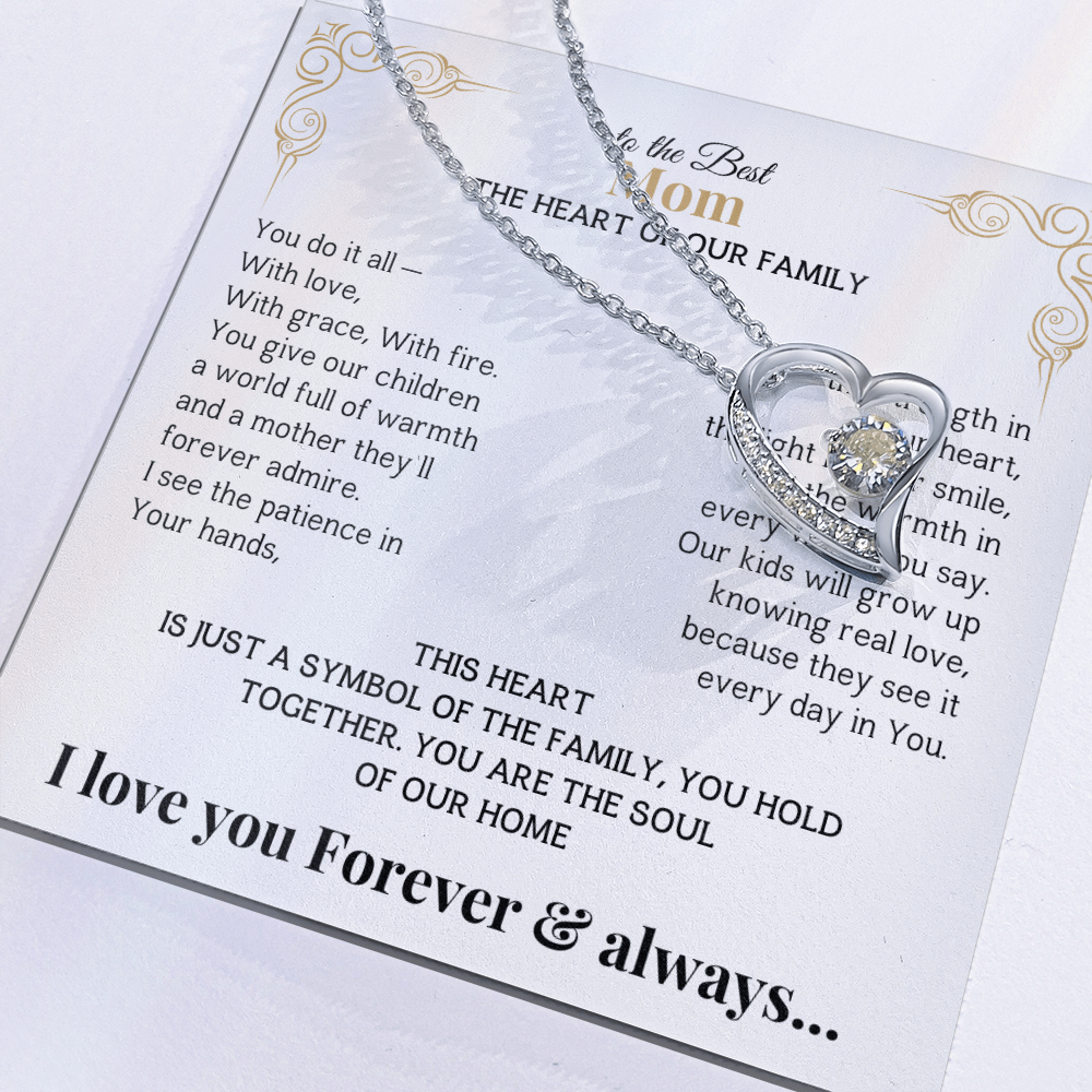 To the Best Mom - The Heart of Our Family-I love you Forever & always Necklace #Mothers Day