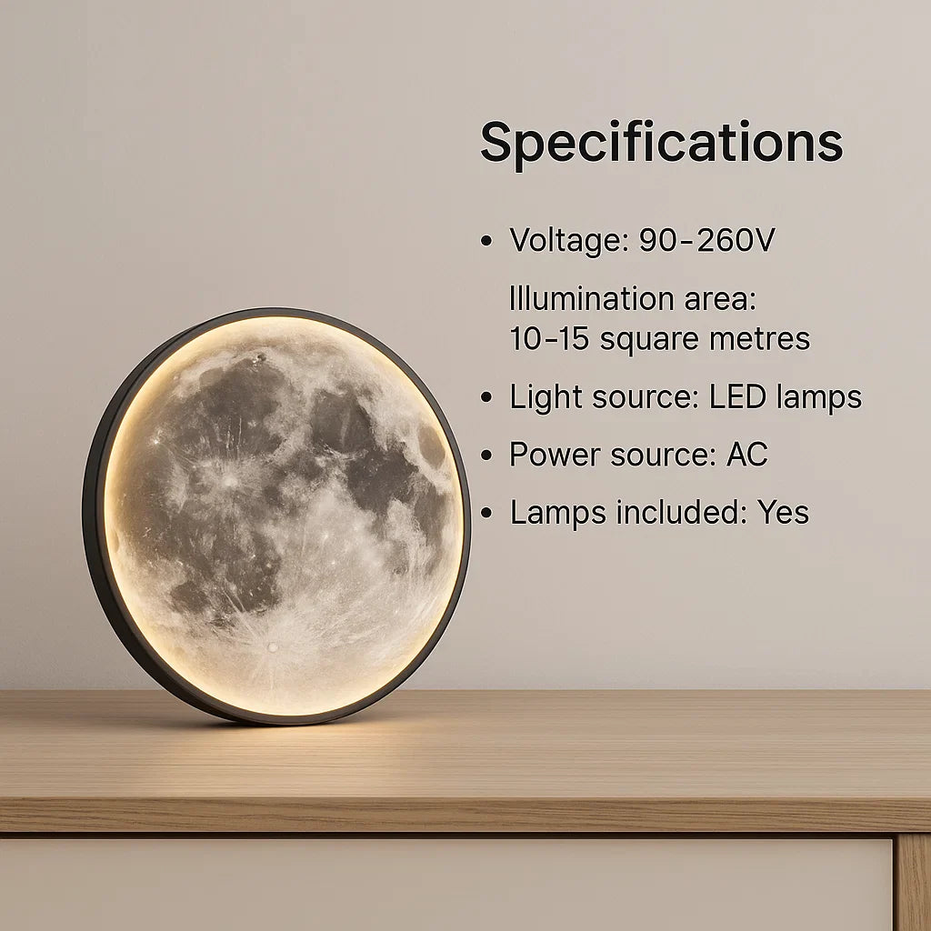 LED Moon Lamp - 3D Printed Night Light with Adjustable Brightness for Bedroom Decor & Relaxation