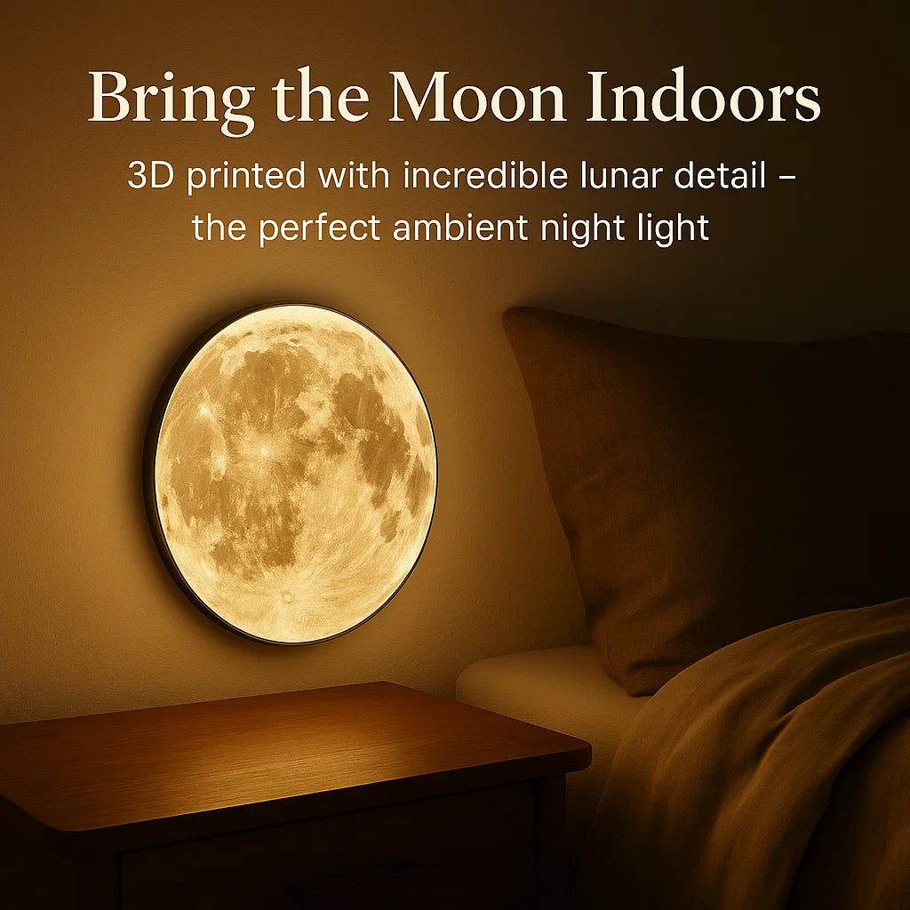 LED Moon Lamp - 3D Printed Night Light with Adjustable Brightness for Bedroom Decor & Relaxation