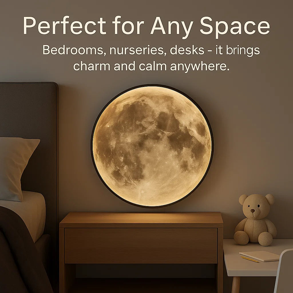 LED Moon Lamp - 3D Printed Night Light with Adjustable Brightness for Bedroom Decor & Relaxation