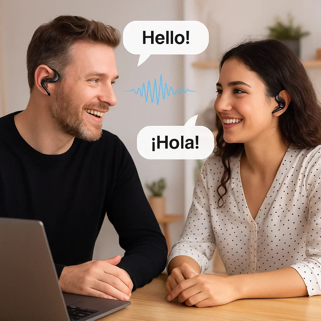 Live Translator Earbuds - Real-Time Two-Way Communication in 144 Languages and Music