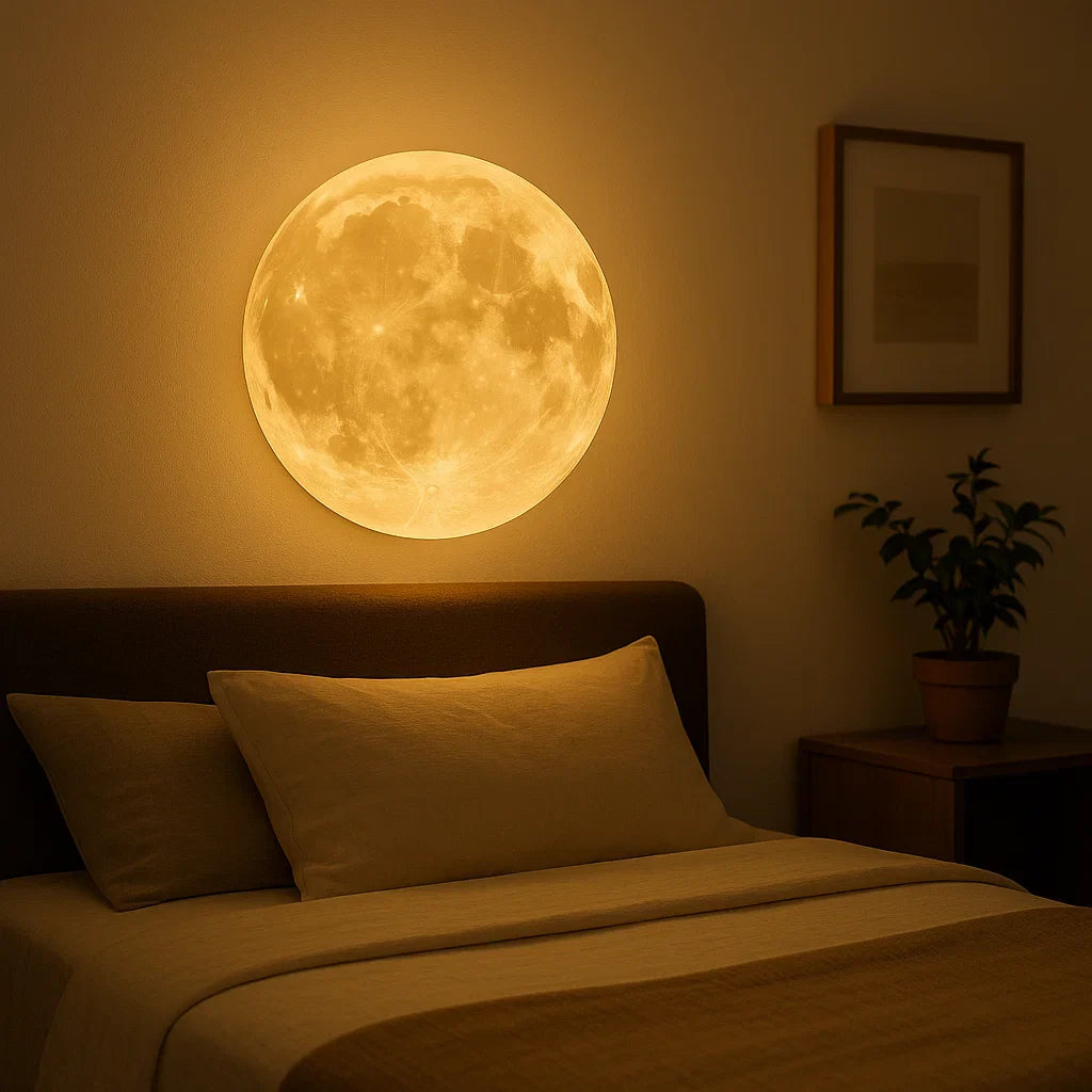 LED Moon Lamp - 3D Printed Night Light with Adjustable Brightness for Bedroom Decor & Relaxation