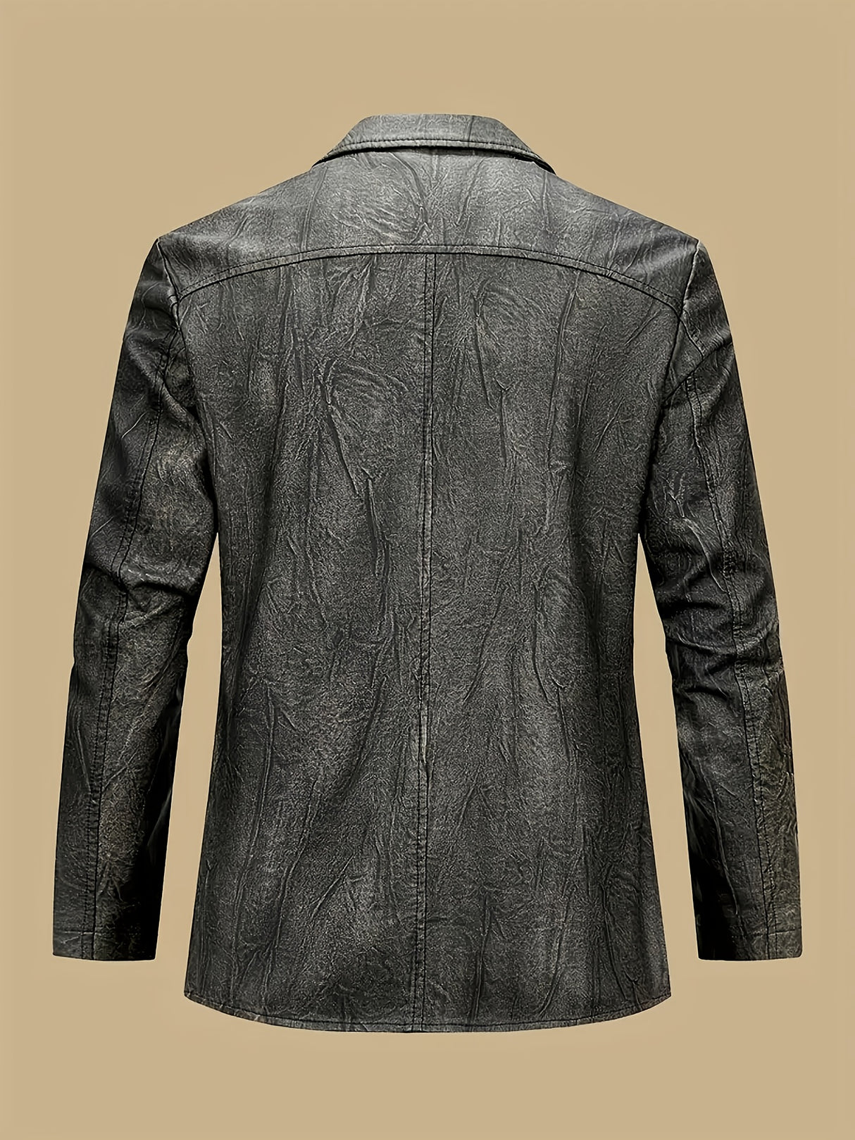 Vintage Men’s Blazer Style Jacket – Button Front Winter Softshell Coat