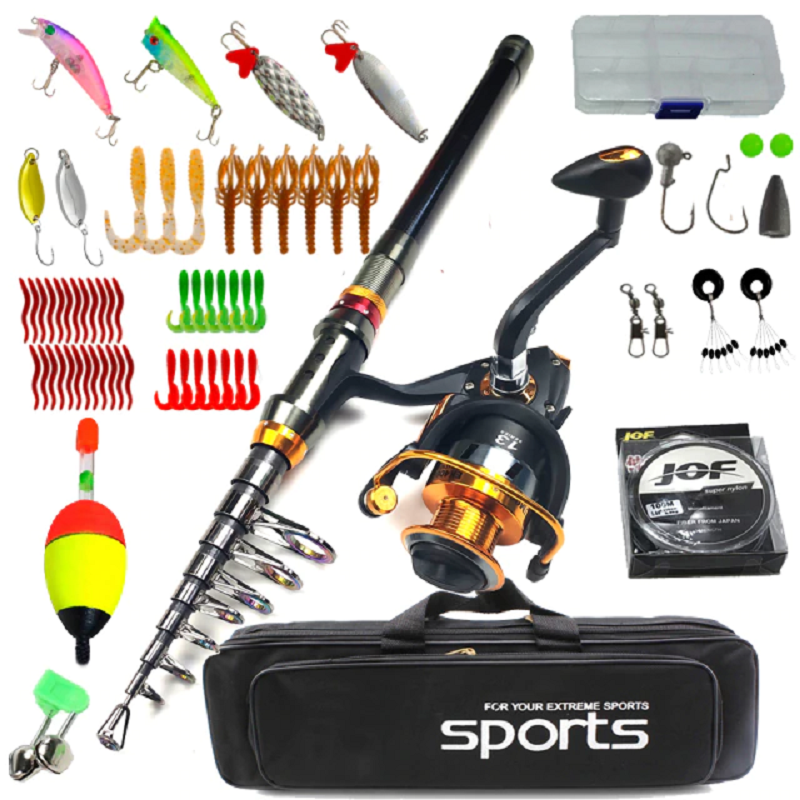 Carbon Telescopic Spinning Fishing Rod Reel Full Kit | Durable, Waterproof Bag & Essential Gear for Beginners and Professionals