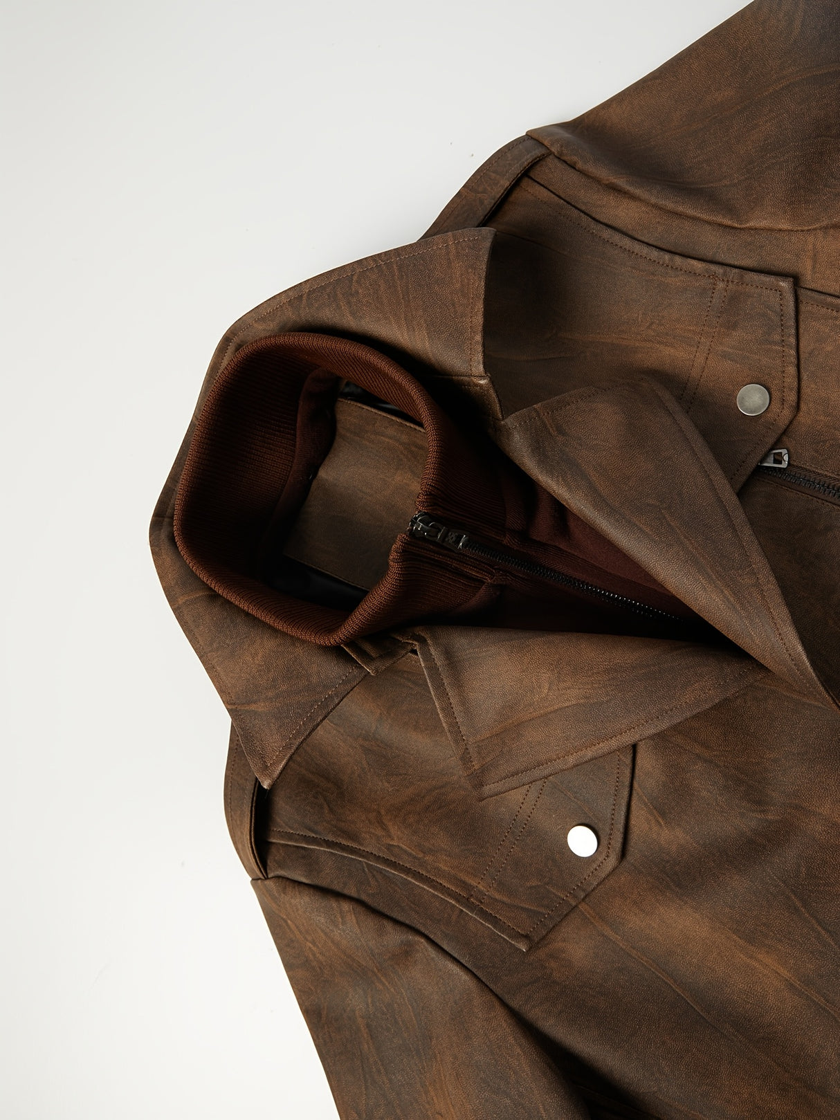 Men’s High-End Windproof Leather Jacket – Trench Style Outerwear for All Seasons