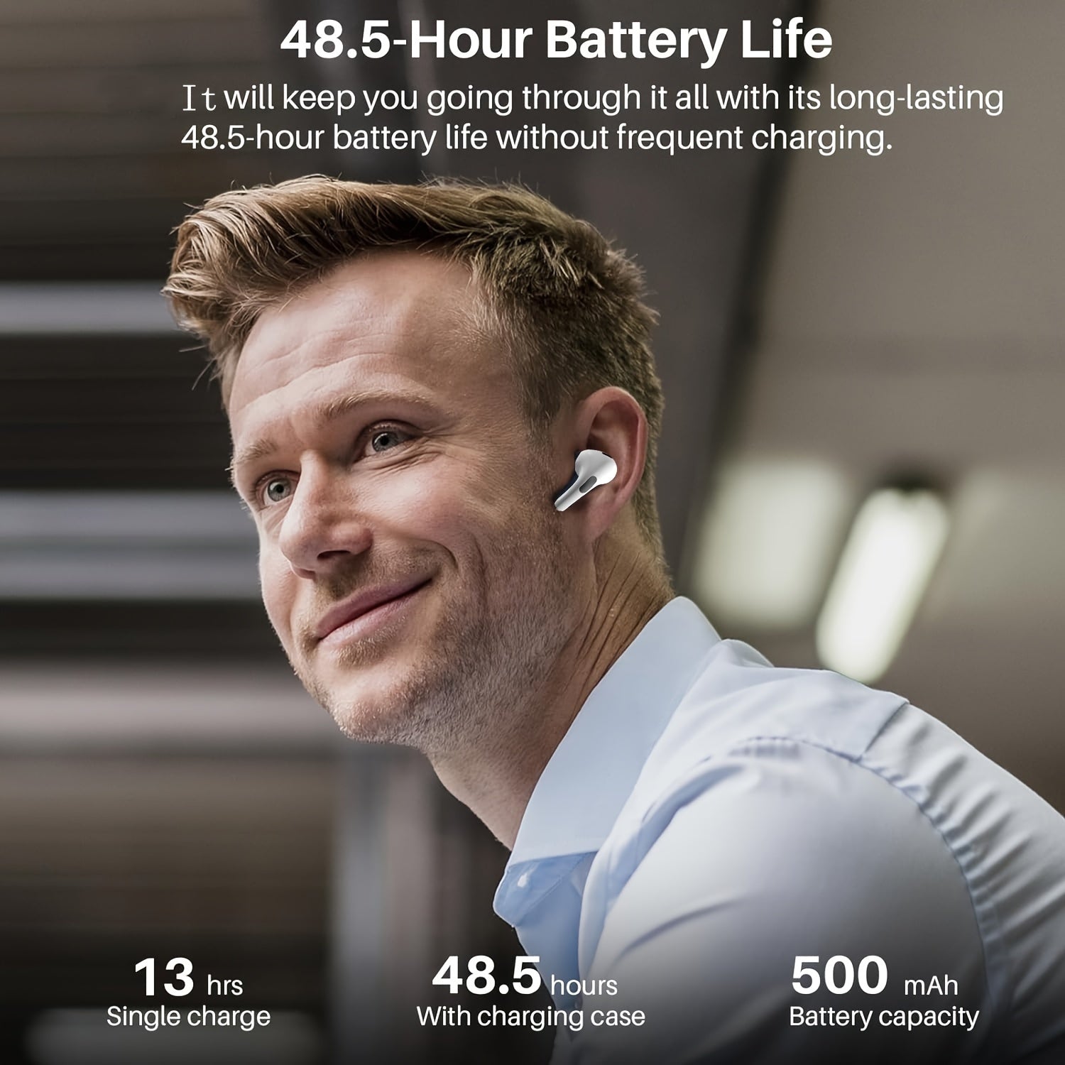 Smart Touch Screen Wireless Earbuds, True Wireless Earphones Noise Cancelling Earbud