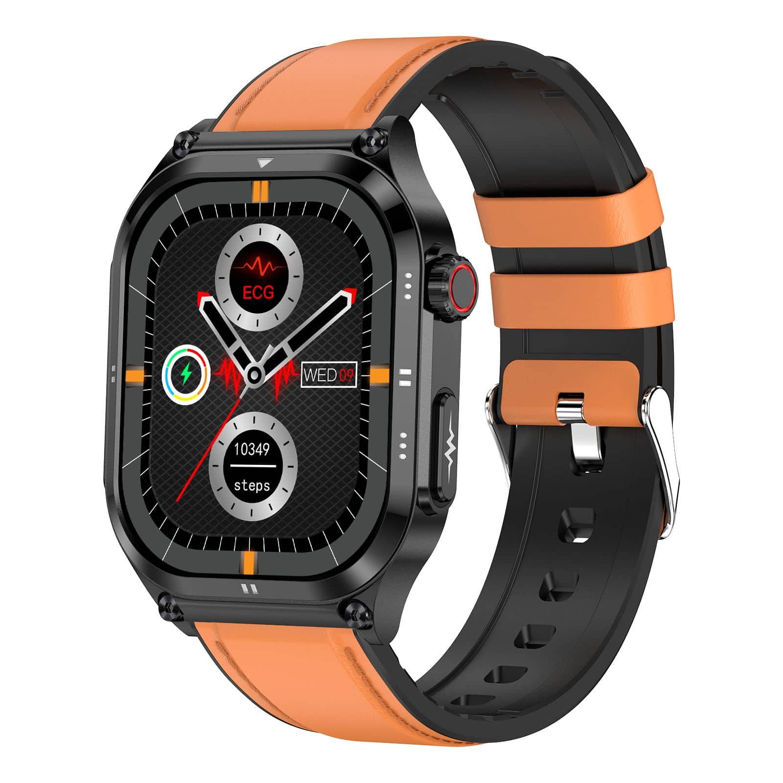 PH281 AMOLED Slim Outdoor ECG/EKG Bluetooth Calls Health Measurement Smart Watch