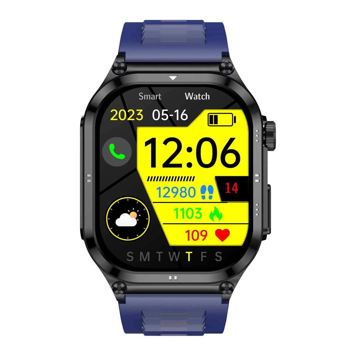 PH281 AMOLED Slim Outdoor ECG/EKG Bluetooth Calls Health Measurement Smart Watch
