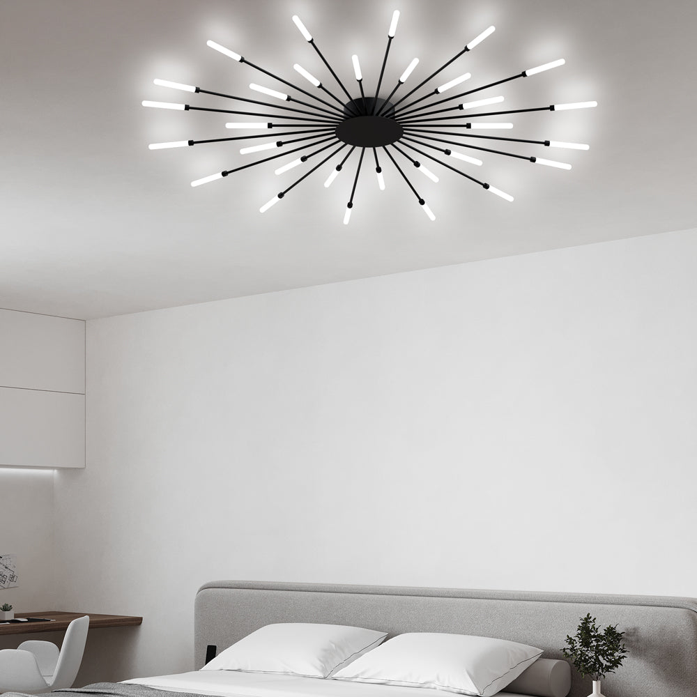 Contemporary LED Ceiling Light – Industrial Fireworks Design for Living & Dining Rooms