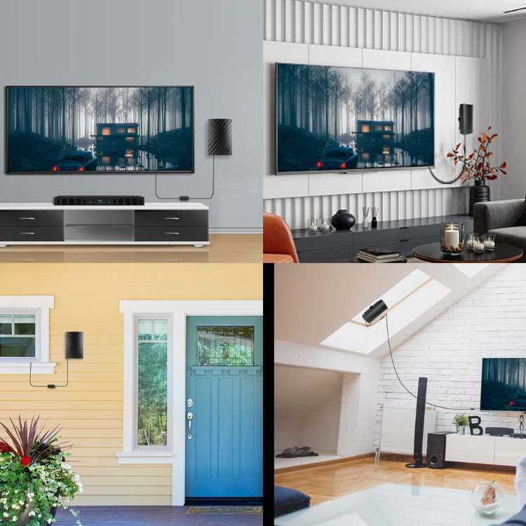 4K Indoor TV Aerial | 600-Mile Range, Plug & Play Installation for Free HD Channels