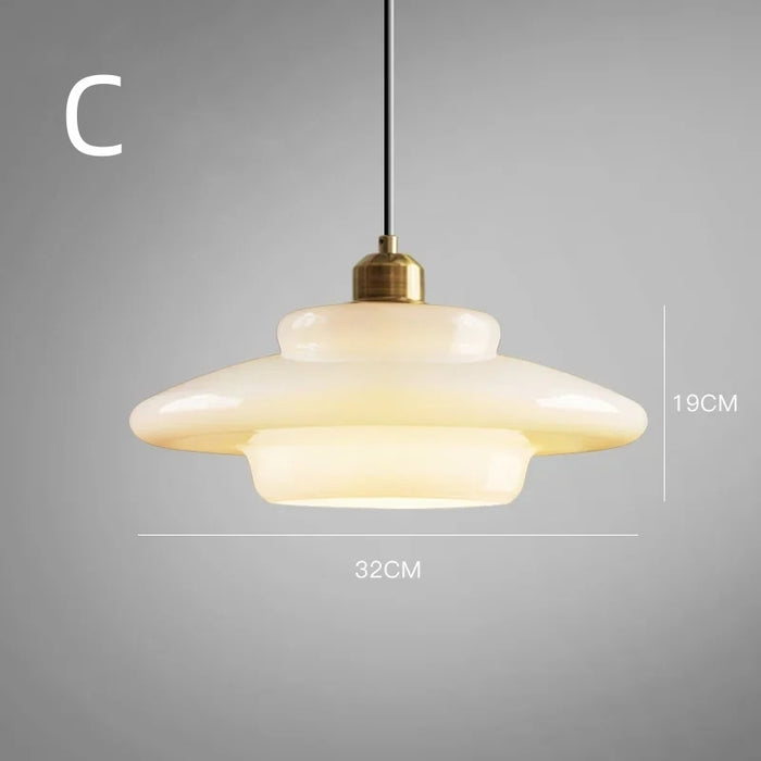 Elegant Art Deco White Glass Pendant Light – Ceiling Lamp for Hallways & Kitchens