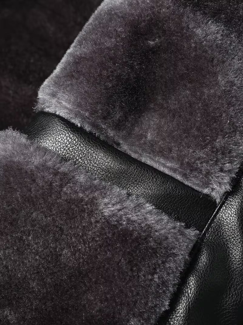 Men’s Vintage Leather Hooded Jacket – Tear-Resistant & Cozy Winter Coat