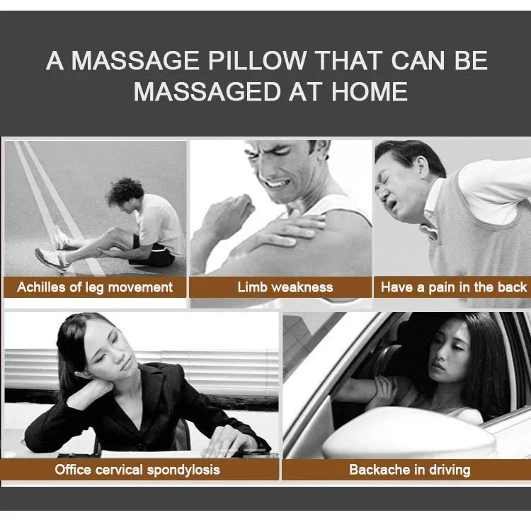 Heated Neck & Back Massager Pillow | Muscle Relaxation & Pain Relief