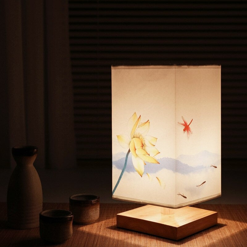 LED Scandinavian Bedside Lamp with Japanese Design for Modern Bedroom Lighting
