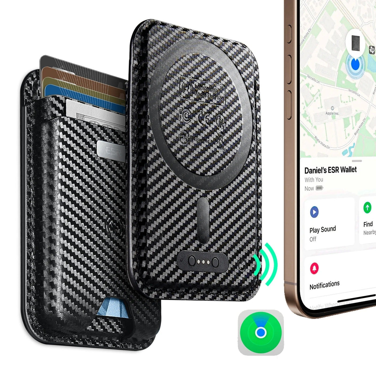 MagSafe Wallet with Find My Functionality - 5 Cards Holder