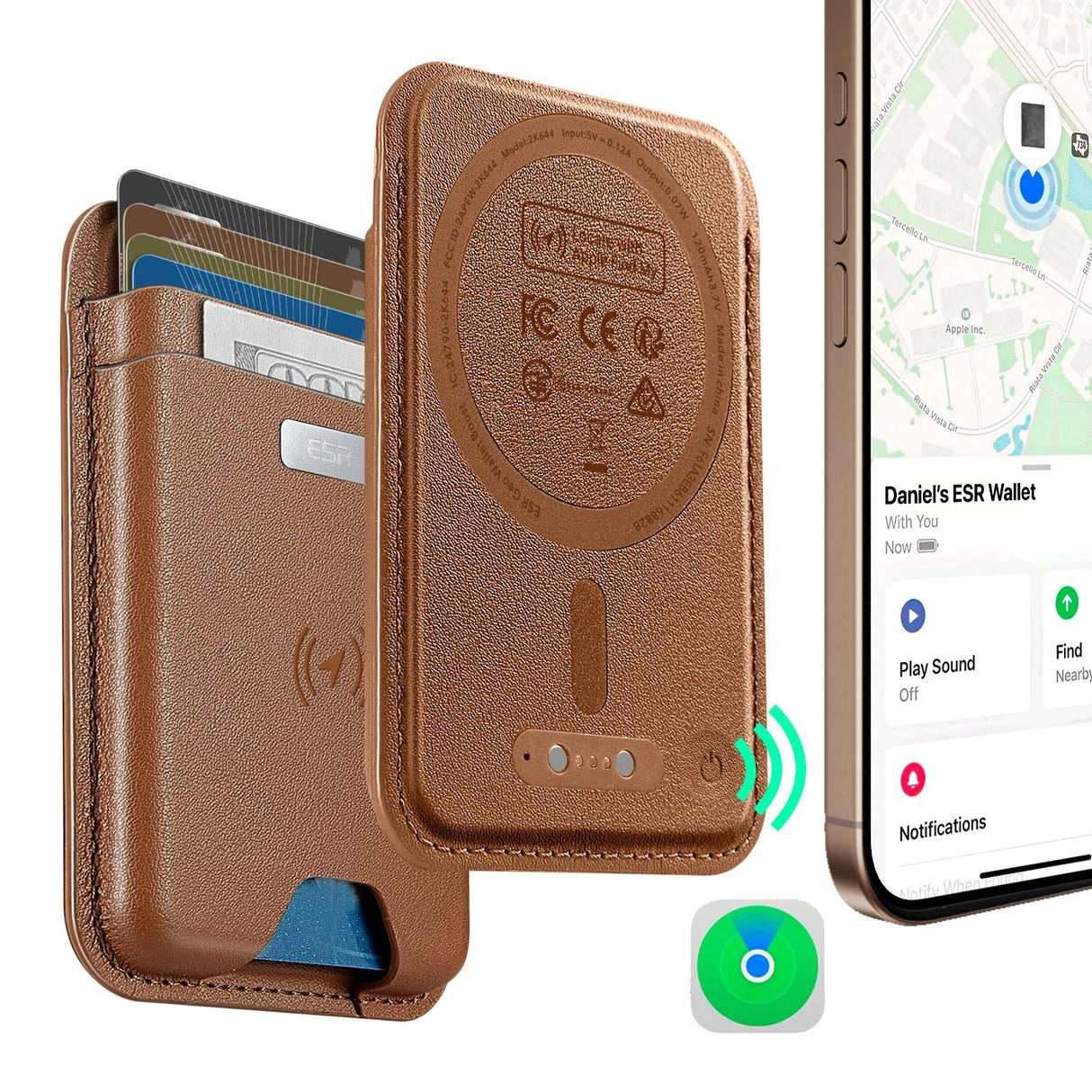 MagSafe Wallet with Find My Functionality - 5 Cards Holder