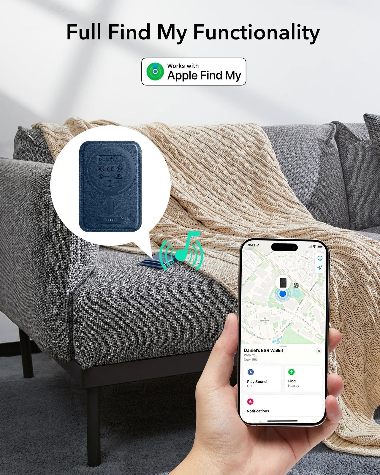 MagSafe Wallet with Find My Functionality - 5 Cards Holder