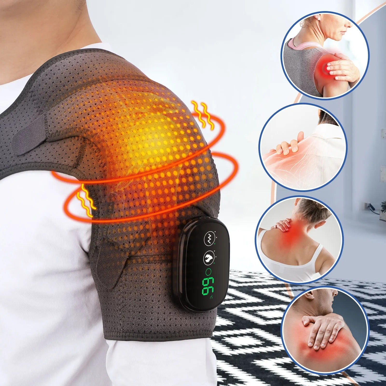 Adjustable Shoulder Heat Massager for Posture improvement & Tension Reduction