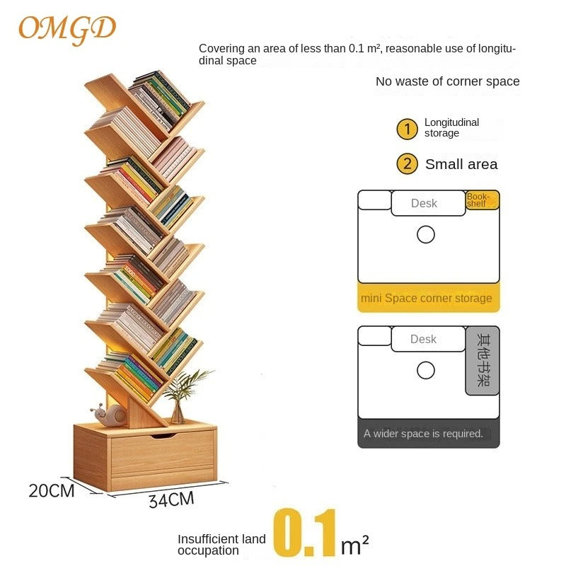 Everwood™ | Vertical Bookcase | Space-Saving Wooden Shelf for Home & Office Storage