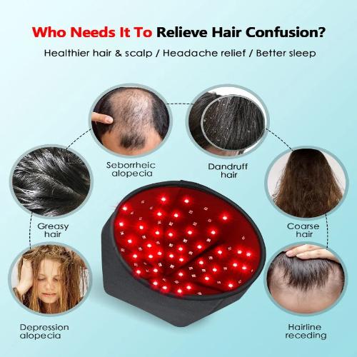 Red Light Therapy Hair Growth Cap with 120 LEDs - Infrared Treatment for Thinning Hair in Home