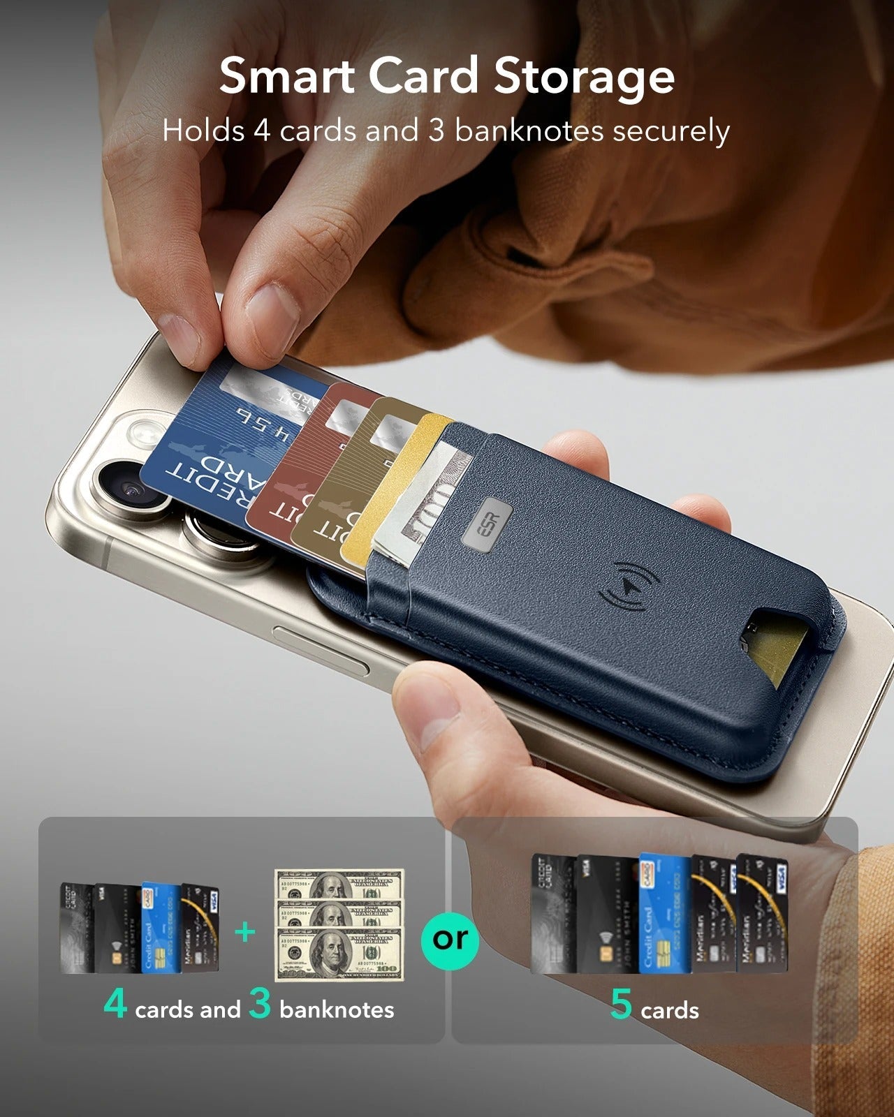 MagSafe Wallet with Find My Functionality - 5 Cards Holder