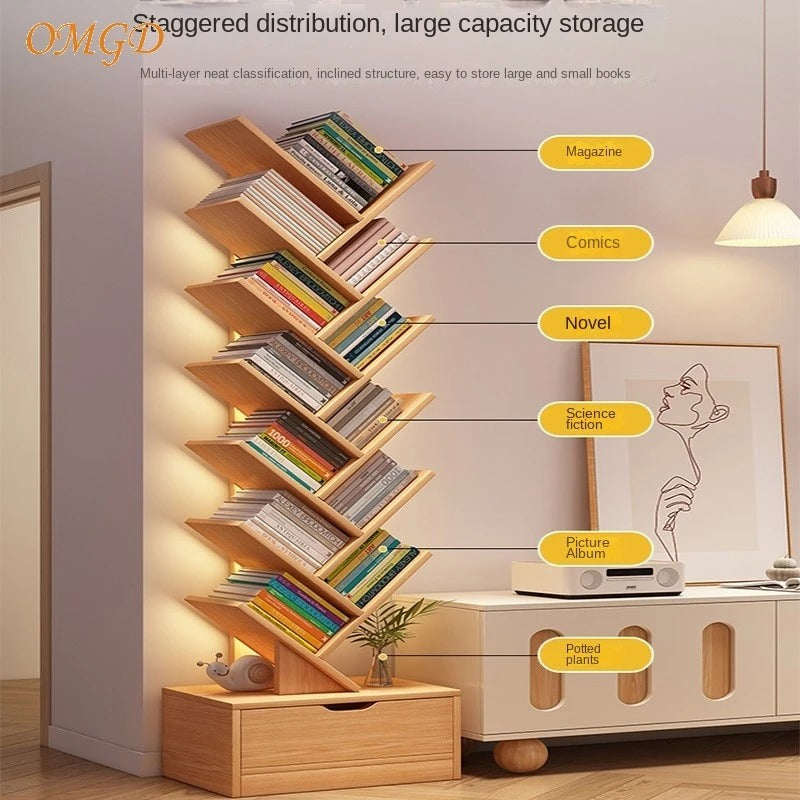 Everwood™ | Vertical Bookcase | Space-Saving Wooden Shelf for Home & Office Storage