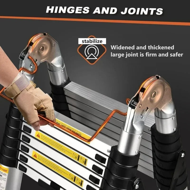 Collapsible Extendable Ladder UK – Telescopic Ladder with Non-Slip Feet, Soft-Close System for Indoor & Outdoor Use