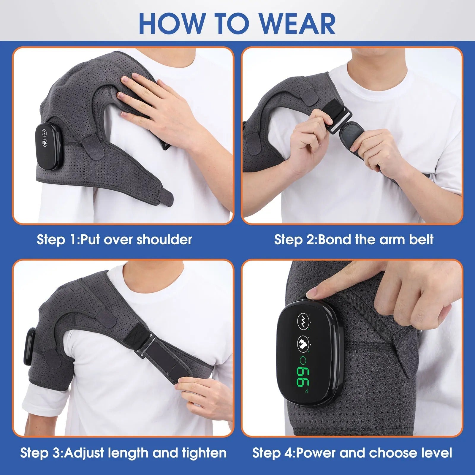 Adjustable Shoulder Heat Massager for Posture improvement & Tension Reduction