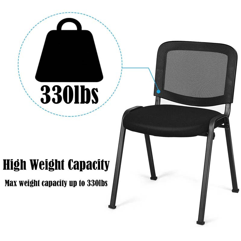 5 Pcs Stackable Conference Chairs with Mesh Back, Ergonomic Office Waiting Room Guest Reception Chairs