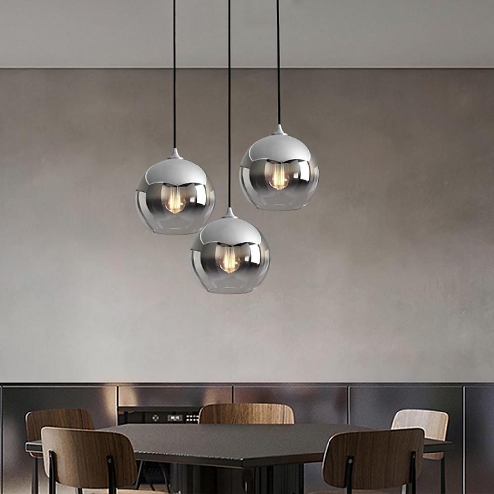 Light Master - Modern Globe Design Glass Pendant Lamp with LED Lighting for Kitchen and Dining Room