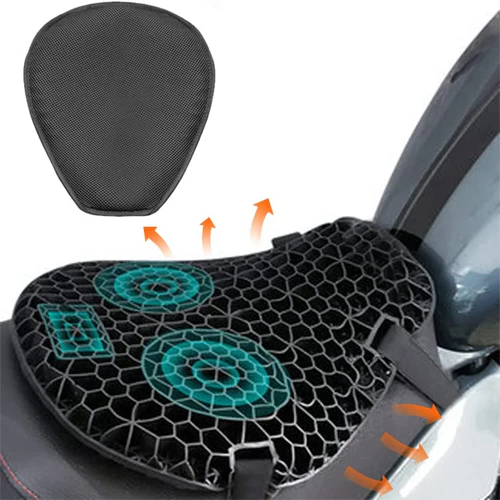Motorcycle Gel Seat Pad | Shock Absorbing, Breathable & Anti-Slip Design for Long Distance Rides