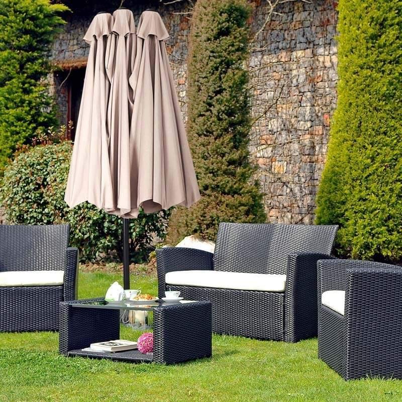 15 FT Double-Sided Outdoor Patio Umbrella with Crank, Extra Large 12 Ribs Steel Market Umbrella for Poolside, Deck & Backyard