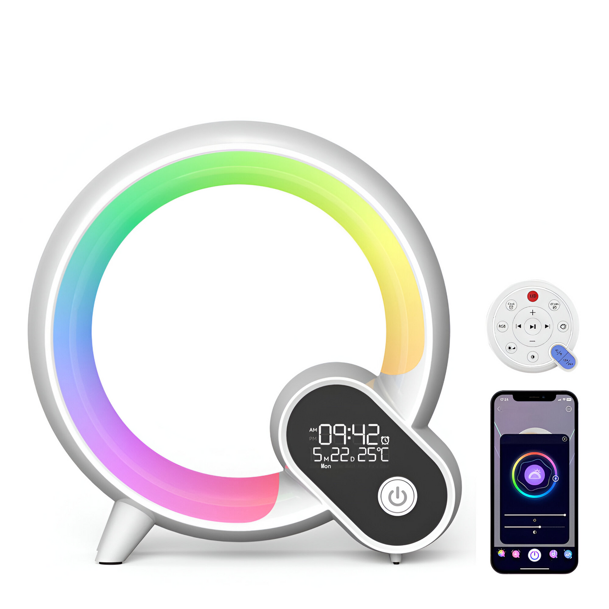 3-in-1 Bluetooth Speaker and Alarm Clock Lamp - Lit Lamp Good Gifts for New Home
