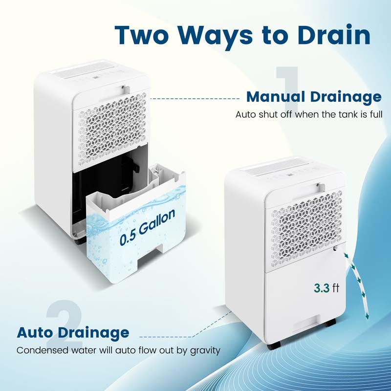2500 Sq.Ft Dehumidifier for Basement, 32 Pints Portable Dehumidifier with Auto Defrost & Drain Hose, Sleep Mode, 24H Timer for Home Office