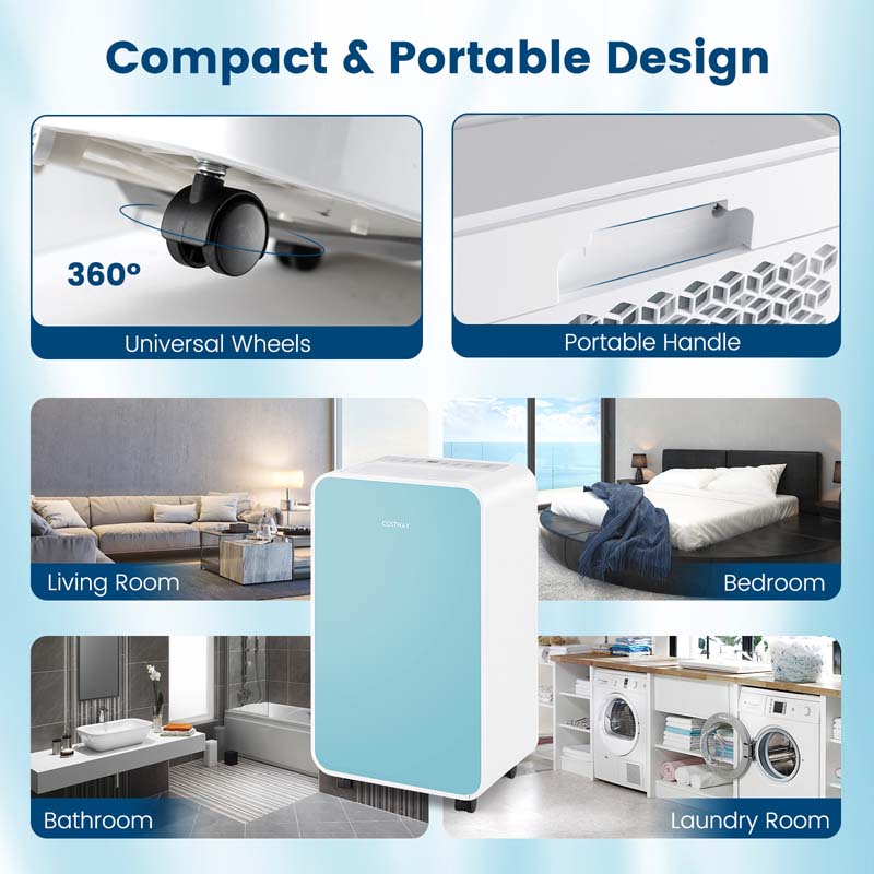 2500 Sq.Ft Dehumidifier for Basement, 32 Pints Portable Dehumidifier with Auto Defrost & Drain Hose, Sleep Mode, 24H Timer for Home Office