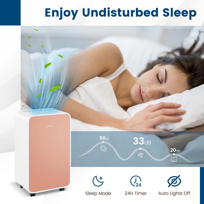 2500 Sq.Ft Dehumidifier for Basement, 32 Pints Portable Dehumidifier with Auto Defrost & Drain Hose, Sleep Mode, 24H Timer for Home Office