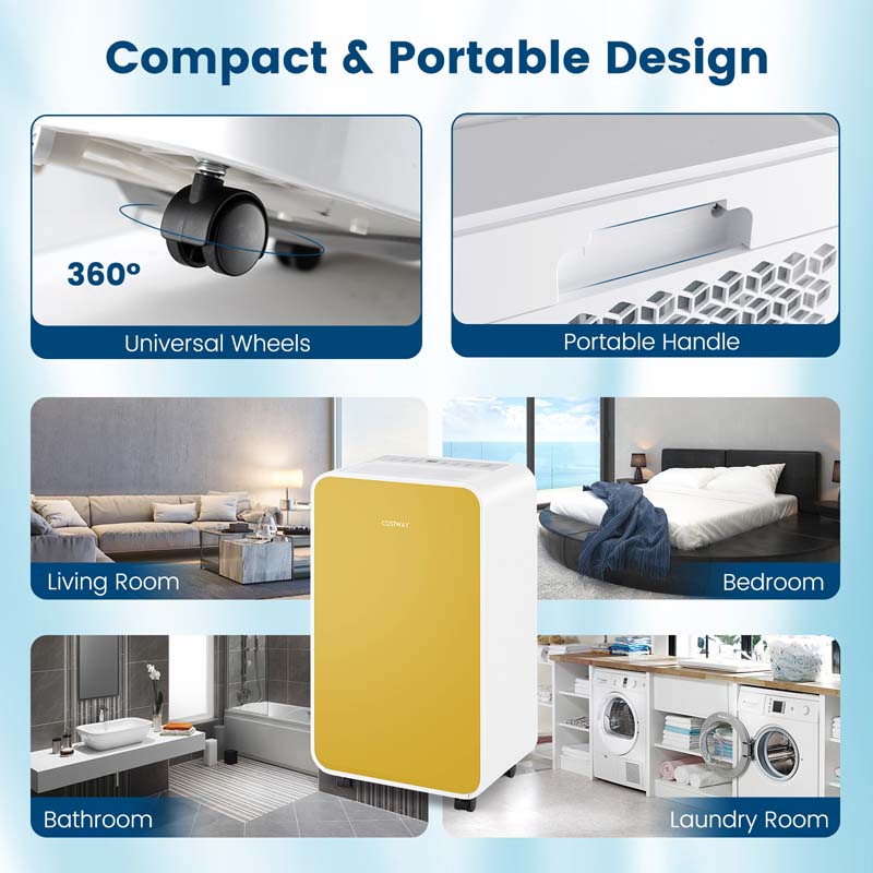 2500 Sq.Ft Dehumidifier for Basement, 32 Pints Portable Dehumidifier with Auto Defrost & Drain Hose, Sleep Mode, 24H Timer for Home Office
