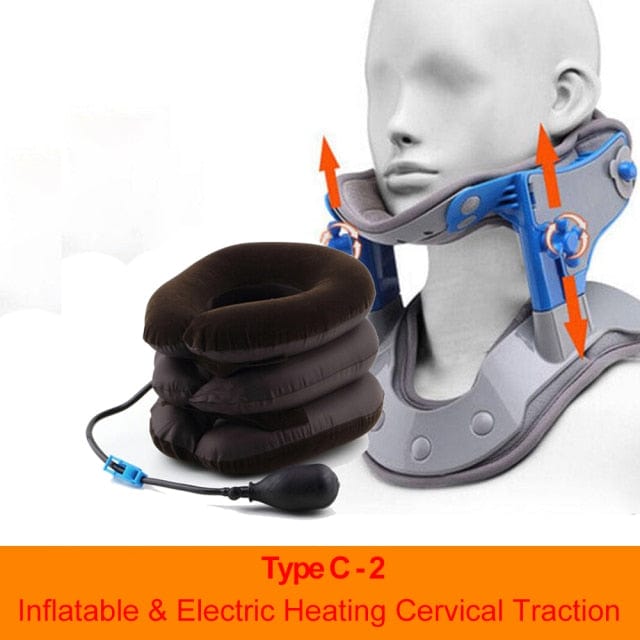 Infrared Heating Cervical Traction Stretching Neck Support Brace Electric Hot Compression Neck Spine Stretch Collar Pain Relif