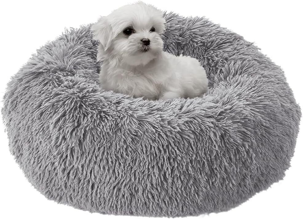 Cozy Shag Fur Donut Bed for Pets- Dog and Cat