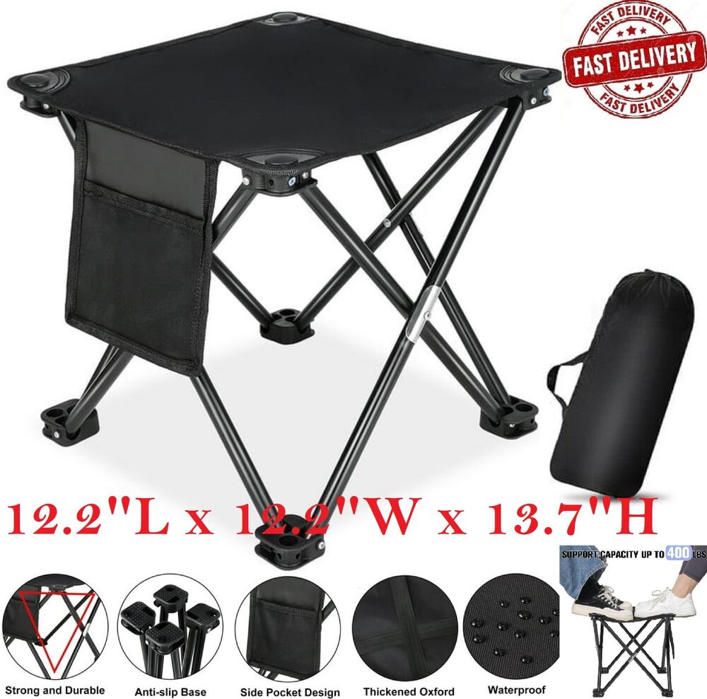 Folding Outdoor Camping Stool with Carry Bag: Portable Chair for Camping and Fishing