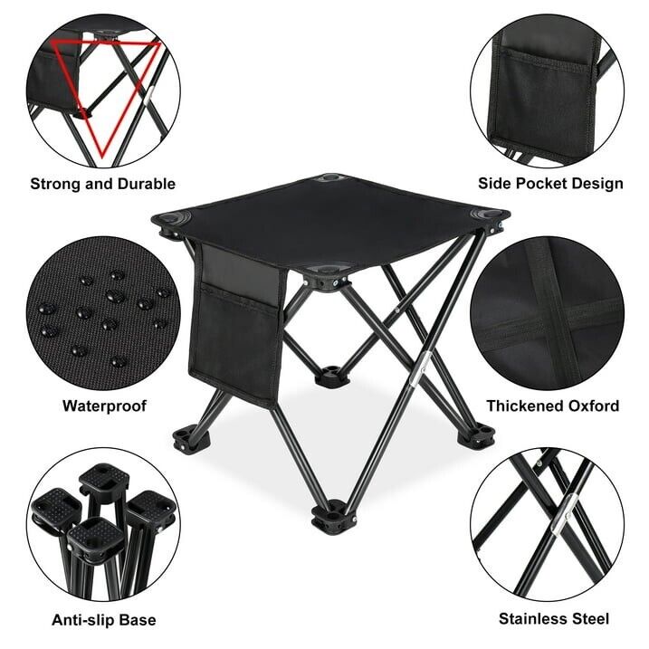 Folding Outdoor Camping Stool with Carry Bag: Portable Chair for Camping and Fishing