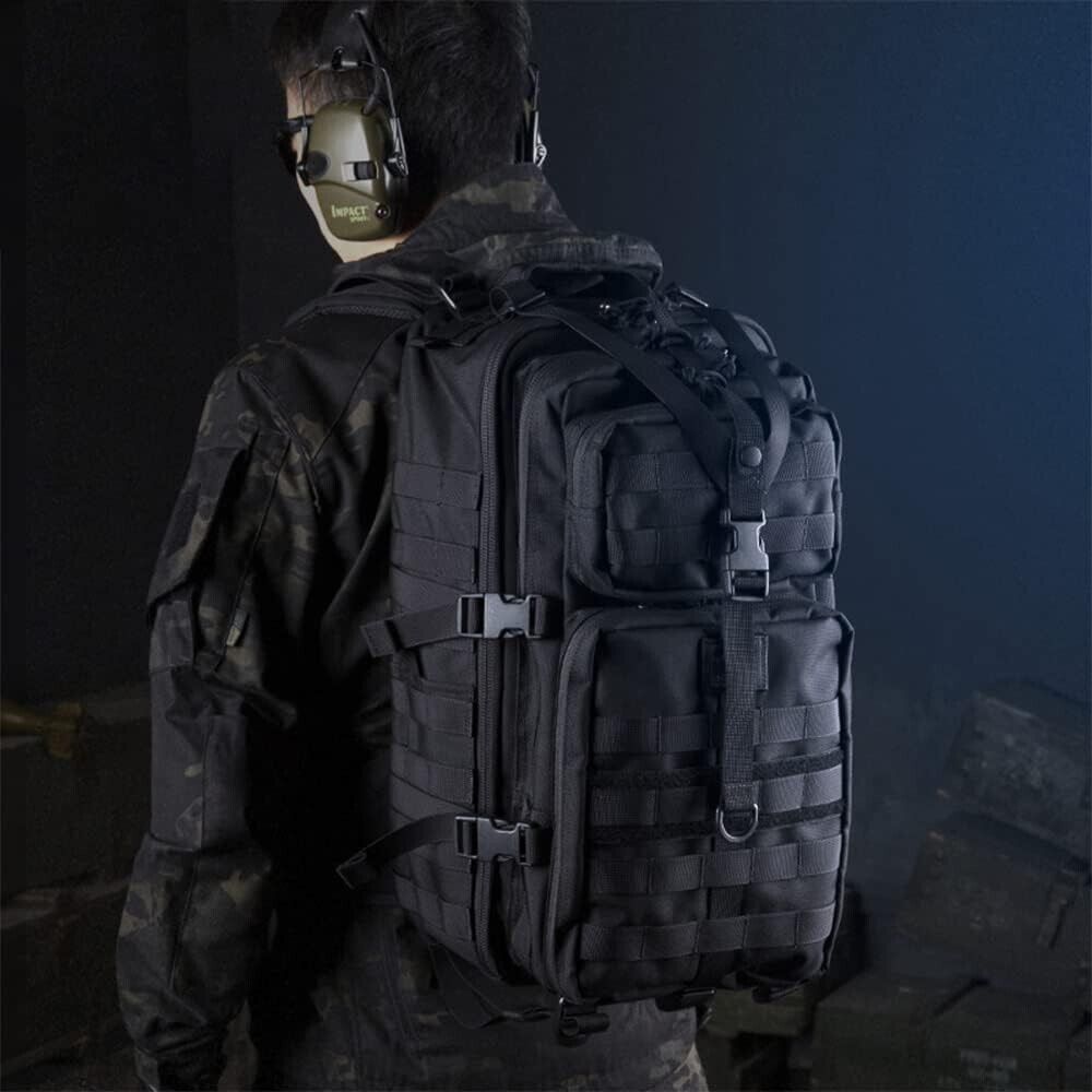 30L Military Black Tactical Backpack - Ideal for Outdoor Adventures