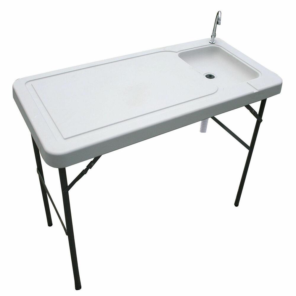 Durable Portable Outdoor Camping Table with Sink and Faucet