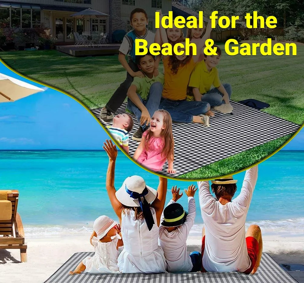 Waterproof XL Outdoor Mat Perfect for Picnics, Camping - 79''x77''