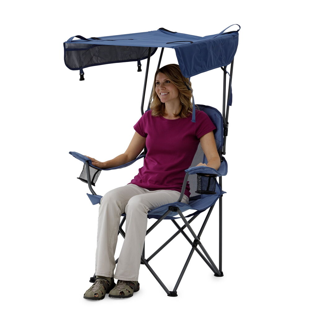 Shaded Canopy Camping Chair with Cup Holders