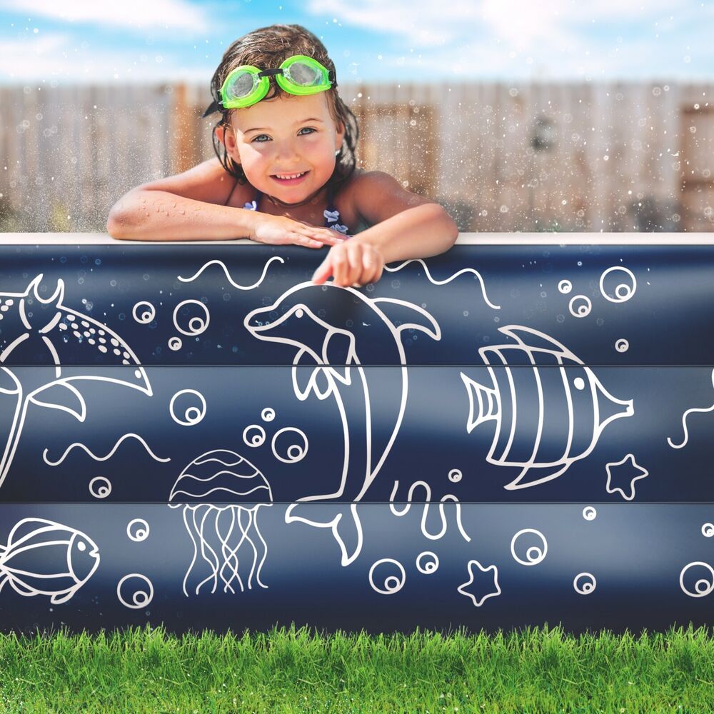 Spacious 22" Deep Inflatable Above Ground Kiddie Pool for Kids.