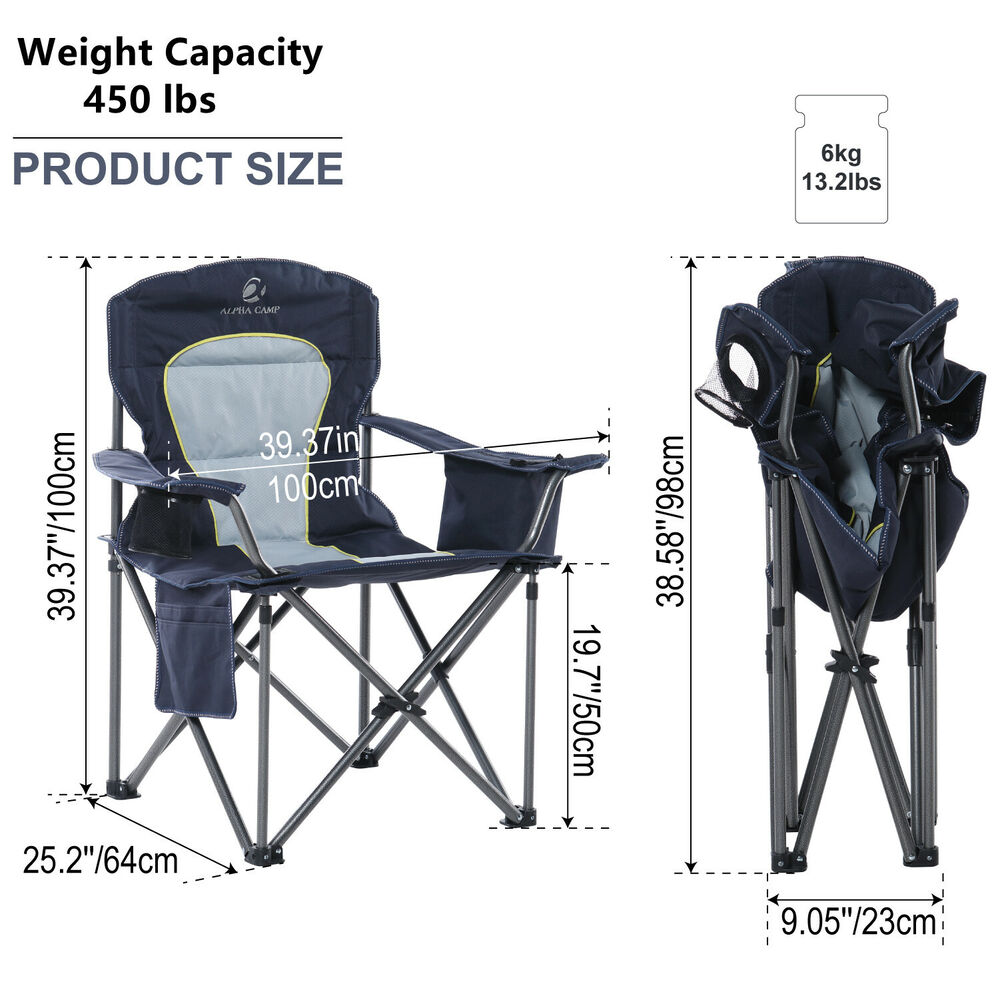 Portable Heavy Duty Camping Chair with Cup Holder