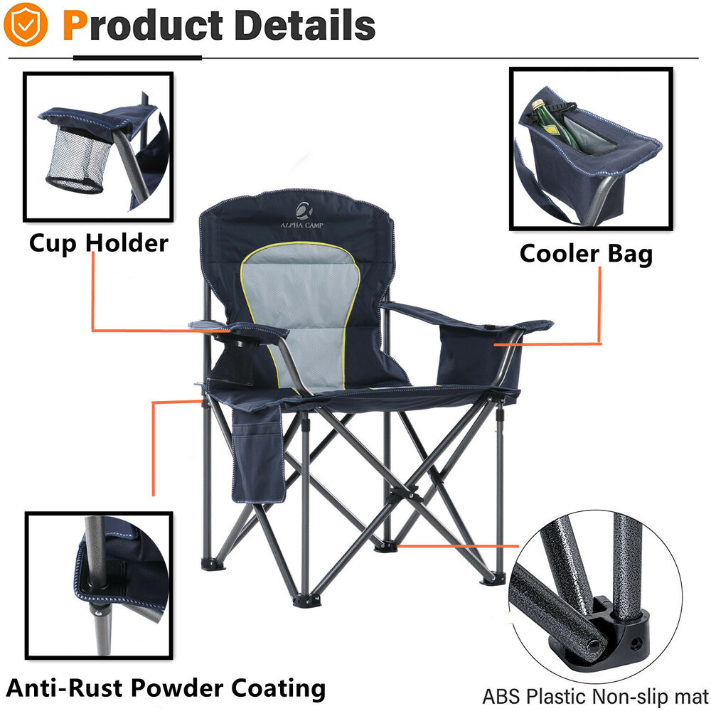 Portable Heavy Duty Camping Chair with Cup Holder