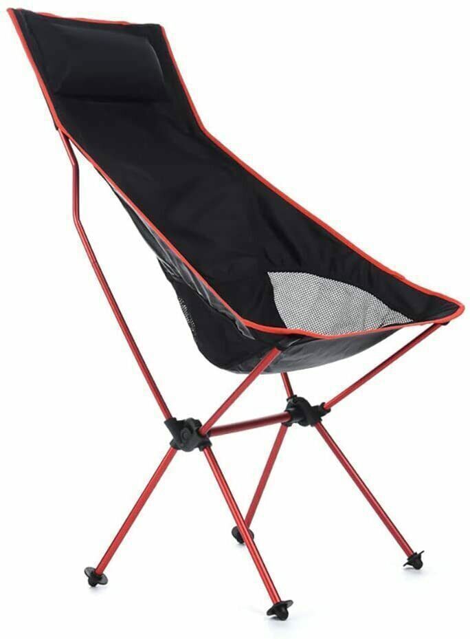 Portable Folding Camping Chair in Orange Blue with Carry Bag