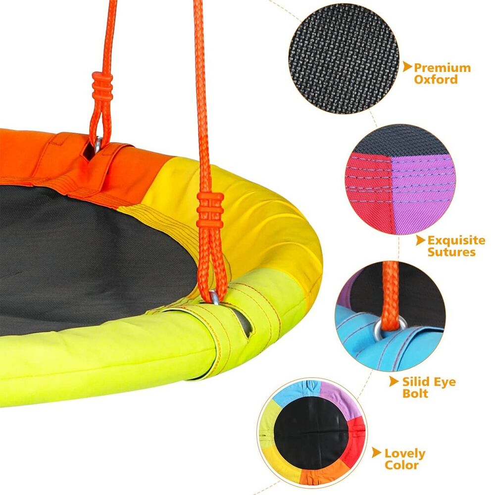 Outdoor Metal Swing Set with Frame Kids Playground